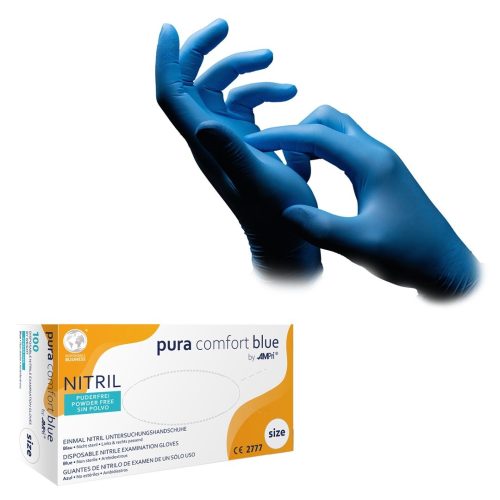 Ampri Nitrilhandschuhe blau, Grösse S, Breite 80mm (100 Stk)