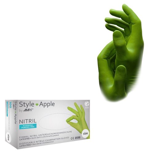 Ampri Nitrilhandschuhe Style apfelgrün, Grösse S, Breite 80mm (100 Stk)