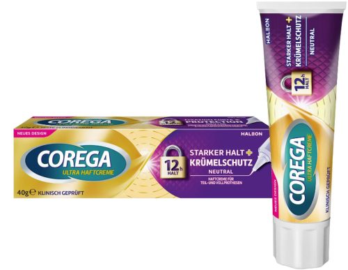 Corega Ultra Haftcreme, Starker Halt + Krümelschutz (40g)
