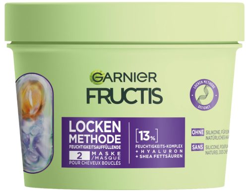 Garnier, Garnier Fructis Locken Methode feuchtigkeitsauffüllend für alle Arten von Locken Haarkur & -maske 370 ml