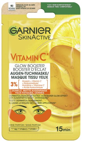 Garnier, Garnier - Augen-Tuchmaske, SkinActive Vitamin C Glow Booster, 1 Paar