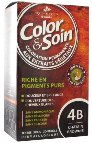 Color & Soin - Coloration permanente 4B Châtain Brownie, 135 ml