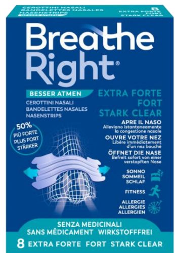 Breathe Right Nasenpflaster Extra Strength Clear 8 Stück
