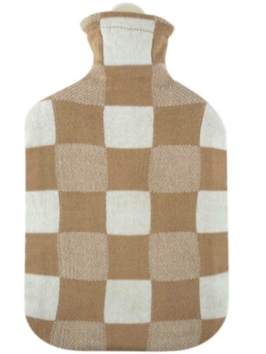 Sänger 2-Liter-Wärmflasche mit Strickbezug karo-beige (1 Stk)