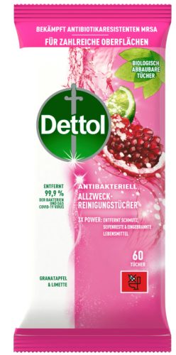 Dettol, DETTOL Allzweck-Reinigungst&uuml;cher 3251413 Granatapfel & Limette 66 St&uuml;ck