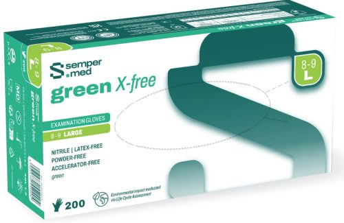 sempermed green X-free Nitril-Untersuchungshandschuh, Grösse L, Breite 110mm (200 Stk)