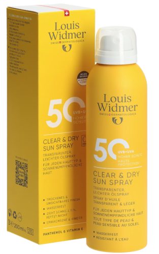 Louis Widmer - Clear & Dry Sun Spray 50 ohne Parfum, 200 ml