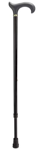 OSSENBERG Metallstock schwarz, 75-96cm, bis 100kg, Derbygriff schwarz (1 Stk)