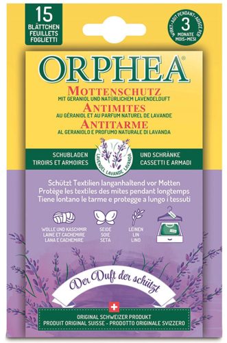ORPHEA, Orphea Mottenschutz Blätter mit Lavendelduft | 15 Stück