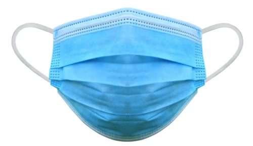 ABENA Gesichtsmaske Typ IIR mit elastischen Ohrschlaufen blau Einweg 3 lagig (50 Stück)