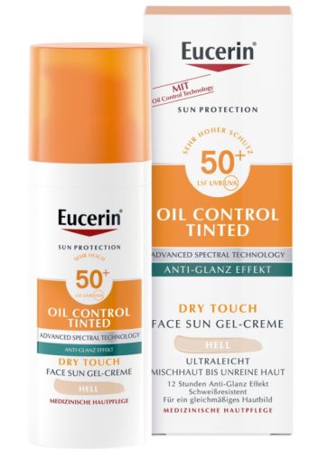 Eucerin - Sun Face Oil Control Gel-Creme Tinted hell LSF 50+, 50 ml