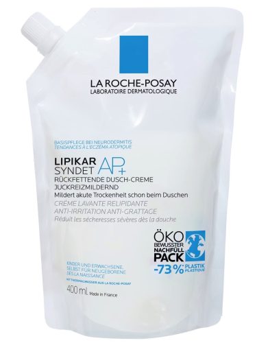La Roche Posay - Lipikar Syndet AP+ Rückfettende Dusch-Creme, Nachfüllpack, Lipikar syndet AP Refill, 400 ml