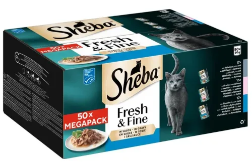 Sheba Fresh & Fine Fischmix, Nassfutter für Katzen (50x50g)