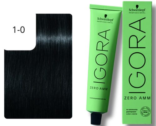 Schwarzkopf Professional, Schwarzkopf Professional Igora Zero Amm 1-0 Black 60ml
