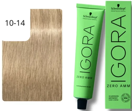 Schwarzkopf Professional, Schwarzkopf Professional Igora Zero Amm 10-14 Ultrablond Cendré Beige 60ml