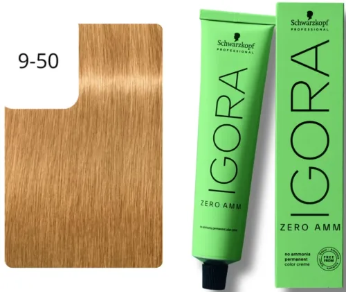 Schwarzkopf Professional, Schwarzkopf Professional Igora Zero Amm 9-50 Extra Light Blonde Gold Natural 60ml