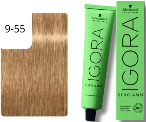 Schwarzkopf Professional, Schwarzkopf Professional Igora Zero Amm 9-55 Extra Light Blonde Gold Extra 60ml