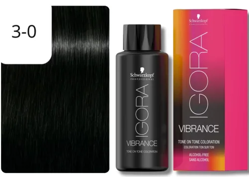 Schwarzkopf Professional, Schwarzkopf Professional Igora Vibrance 3-0 Dark Brown 60ml