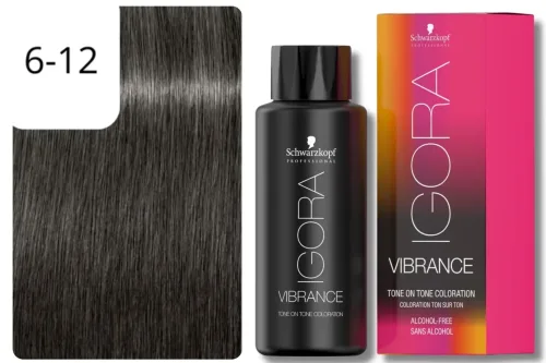 Schwarzkopf Professional, Schwarzkopf Professional Igora Vibrance 6-12 Dark Blonde Cendré Ash 60ml