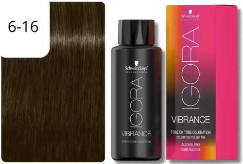 Schwarzkopf Professional, Schwarzkopf Professional Igora Vibrance 6,16 Dunkelblond Cendré Schoko 60ml