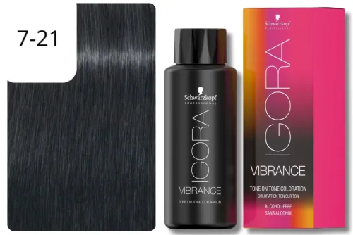 Schwarzkopf Professional, Schwarzkopf Professional Igora Vibrance 7-21 Medium Blonde Ash Cendré 60ml