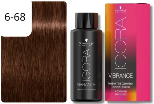 Schwarzkopf Professional, Schwarzkopf Professional Igora Vibrance 6-68 Dark Blonde Chocolate Red 60ml