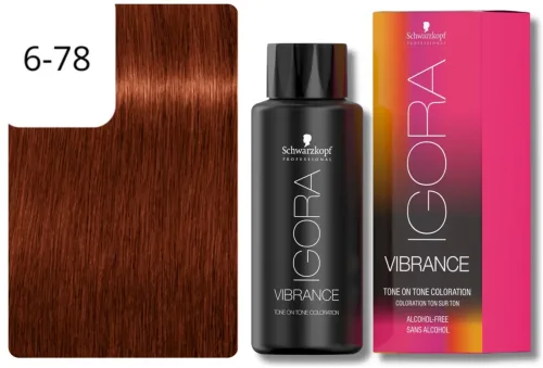 Schwarzkopf Professional, Schwarzkopf Professional Igora Vibrance 6-78 Dark Blonde Copper Red 60ml