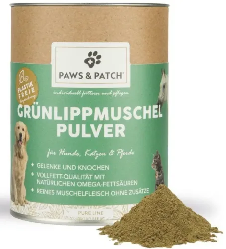 Paws & Patch Grünlippmuschel Pulver für Hunde, Katzen und Pferde (150g)