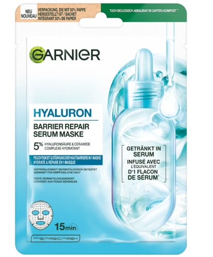 Garnier, Garnier - Hyaluron Barrier Repair Serum Maske, 1 Stück