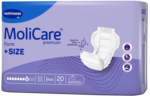 MoliCare premium Form +SIZE Inkontinenzeinlagen, Stärke 8, 76x44cm (20 Stk)