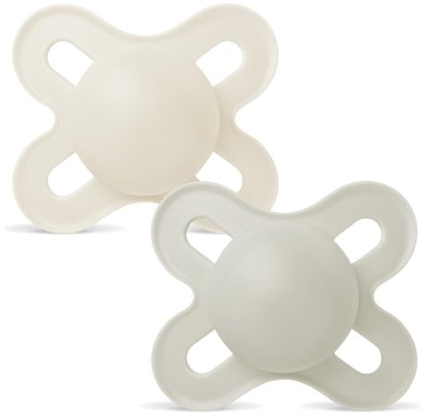 MAM Start Nuggi Silikon, 0-2 Monate, beige/grau (2 Stk)