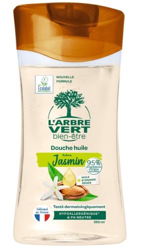 L'ARBRE VERT Ökologisches Dusch-Öl Jasmin und Süssmandelöl (260ml)