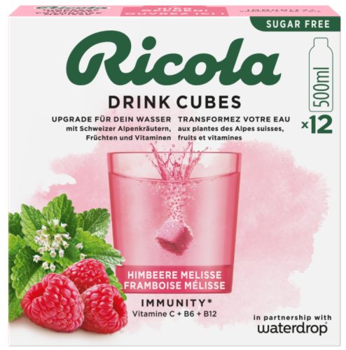 waterdrop x Ricola Drink Cubes Himbeer Melisse (12 Stk)