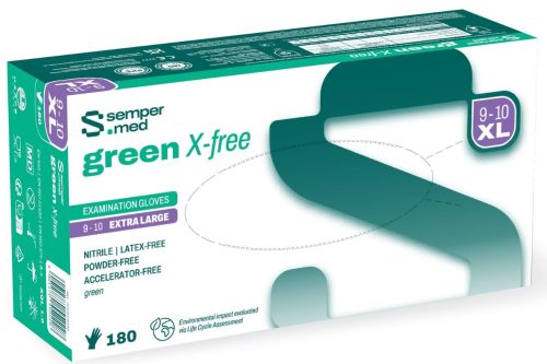 sempermed green X-free Nitril-Untersuchungshandschuh XL, Handumfang 23-25cm (180 Stk)