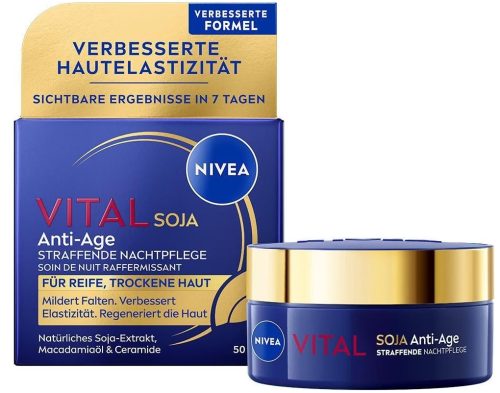 Nivea, NIVEA VITAL Soja Anti-Age Straffende Nachtpflege Nachtcreme 50 ml