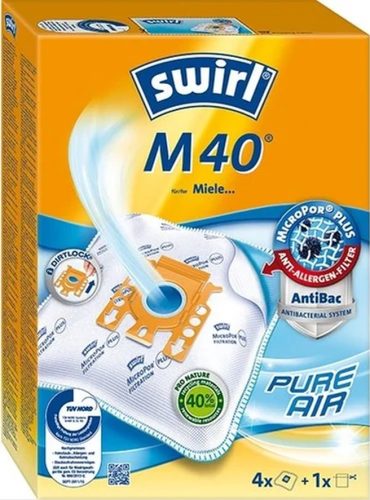 Swirl, Swirl Staubsaugerbeutel M 40 (M 54) AirSpace® Orange, Weiß 4 Stück