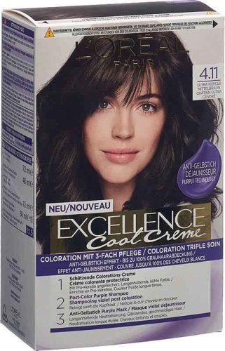 Excellence, L'Oréal Paris Excellence Cool Crème 4.11 Ultra Kühles Mittelbraun