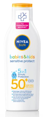 NIVEA SUN, NIVEA SUN - Babies & Kids Sensitive Protect Lotion LSF 50+, Sun Babies & Kids Sensitive Protect Lotion, 200 ml