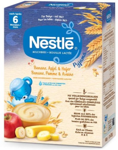 Nestlé Milchbrei Pyjama Banane, Apfel & Hafer, ab 6 Monaten (450g)
