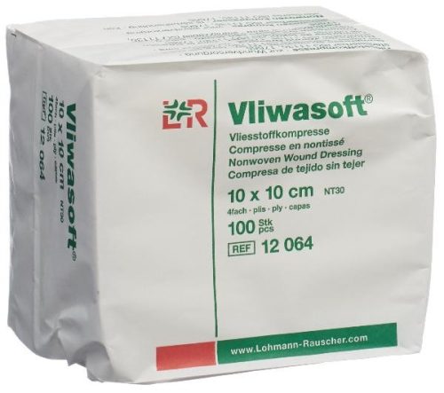 Vliwasoft Vliesstoffkomprresse 10x10cm, 4-lagig (100 Stk)