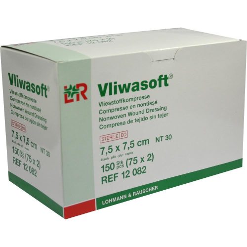 Vliwasoft Vliesstoffkompresse 7.5x7.5cm, 4-lagig (75 x 2 Stk)