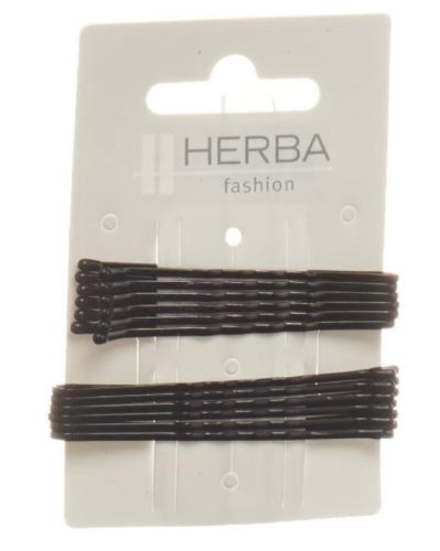 HERBA, Herba Klemme gewellt, schwarz, 12 Stk., 6 + 6.5 cm