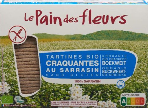 Le Pain des fleurs Blumenbrot Knusprige Bio Buchweizen-Schnitten ohne Salz & Zucker (300g)