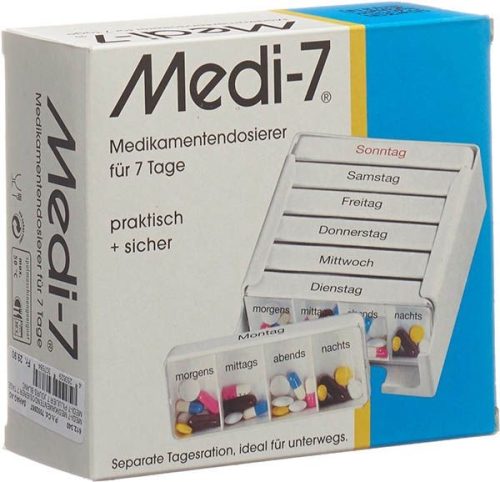 Sahag Medi-7 Medidosierer, 7 Tage, 4 Fächer, weiss, Deutsch (1 Stk)