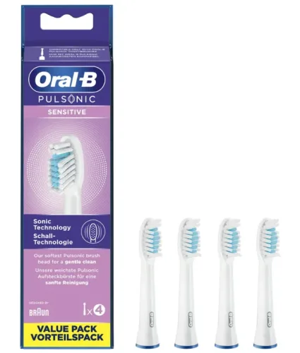 Oral-B, Oral-B Pulsonic Sensitive 4St Ersatzzahnbürsten – Ersatzbürste/Zahnpflege Zubehör – weiss