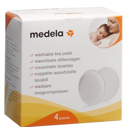medela, medela - waschbare Stilleinlagen - Weiss - Mikrofasern - 4 Stück