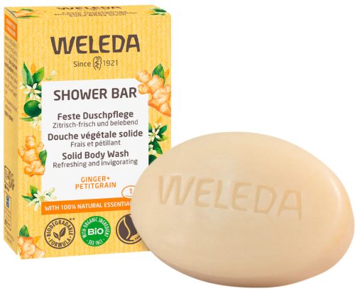 Weleda, Weleda - Feste Duschpflege Ginger + Petitgrain, 75 g