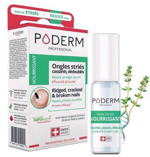 PODERM - Brüchige, Gerillte und Strapazierte Nägel - Swiss Made, 8 ml