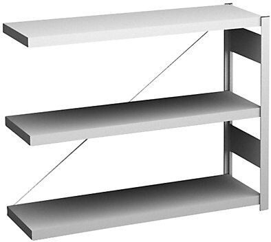 undefined, Sideboard-Steckregal, lichtgrau Höhe 825 mm, 3 Böden, Anbauregal Fachtiefe 300 mm, Fachlast 150 kg