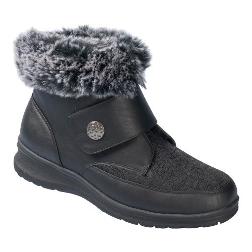 wonderwalk Kuschel-Klettstiefelette ?Steffi?, Größe: 36, schwarz